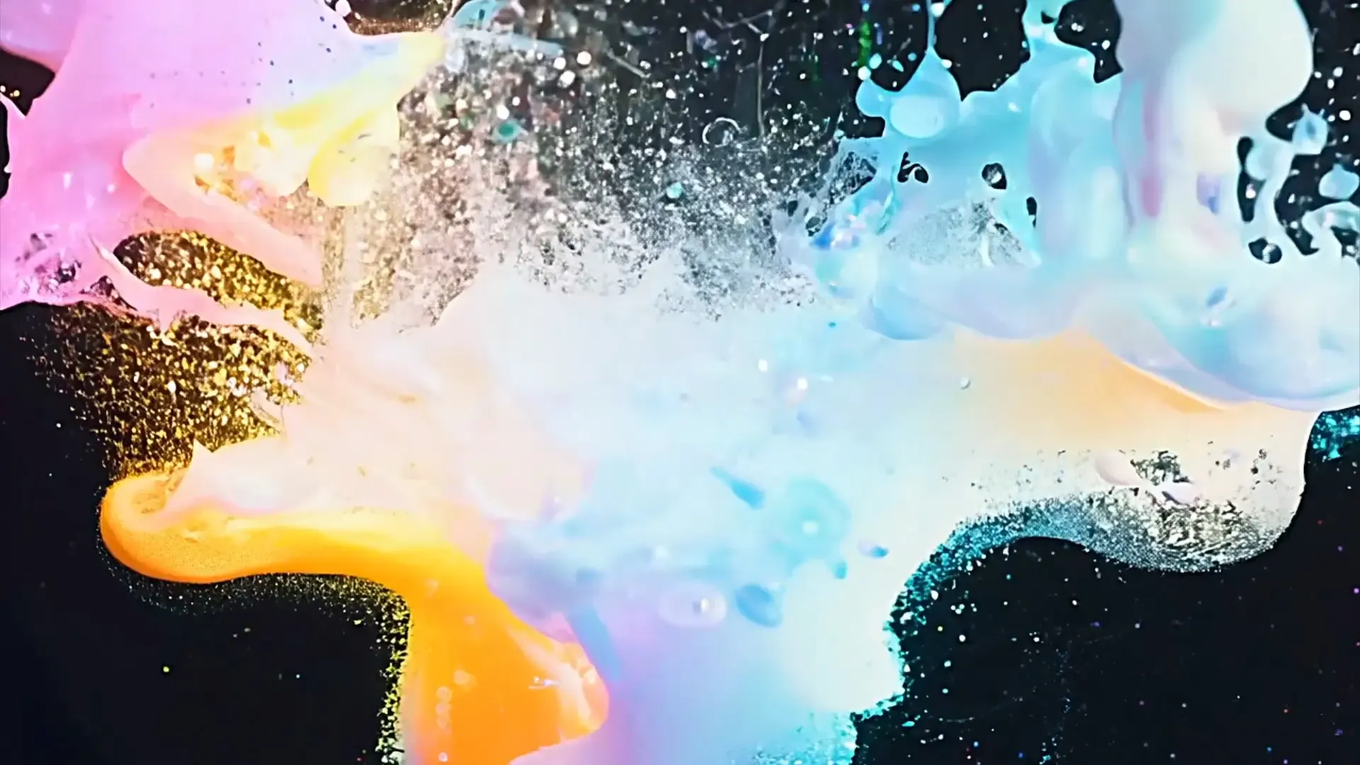 Playful Color Explosion Overlay for Captivating Advertisements